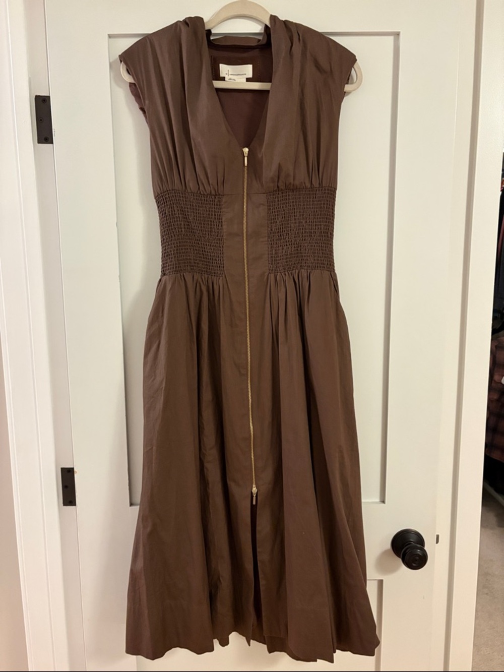 Anthropologie The Tommie Zip-Front Midi Dress